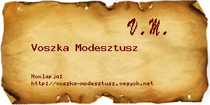Voszka Modesztusz névjegykártya